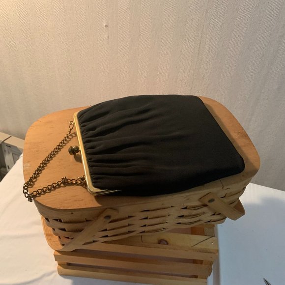 Vintage Henry Levine Black Evening Bag With Attached Coin Purse - Picture 2 of 13